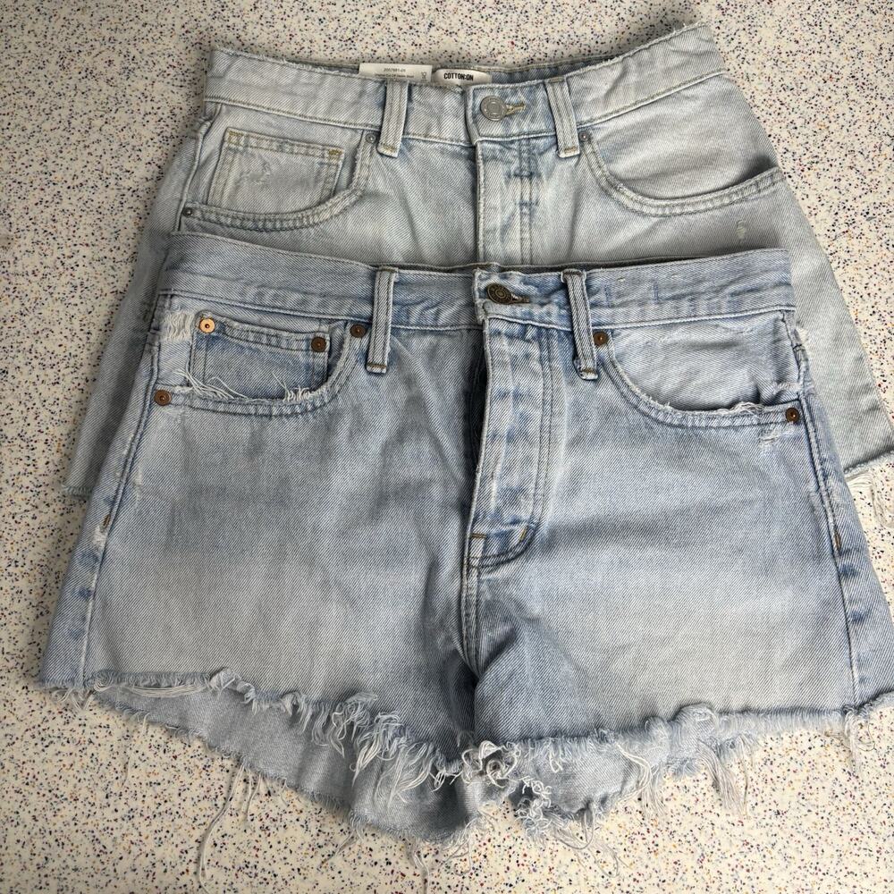 2-Pack Women’s Denim Shorts Madewell Cotton:On New 26 Relaxed Cut Off 